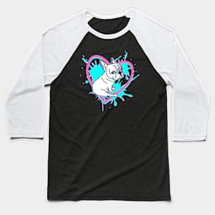 Colorful Frenchie Lovers Design Baseball T-Shirt